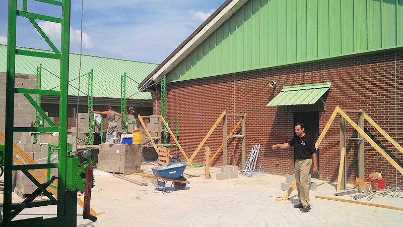Dr. Steven Franks inside the new classrooms at Methodist Children's Home of Southwest Louisiana during construction.